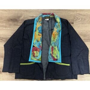 Vintage 1980's Aztec Southwestern Boho Blazer jacket Colorful Oversized Medium